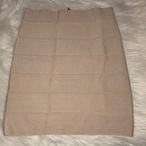 Bebe beige bandage pencil skirt
